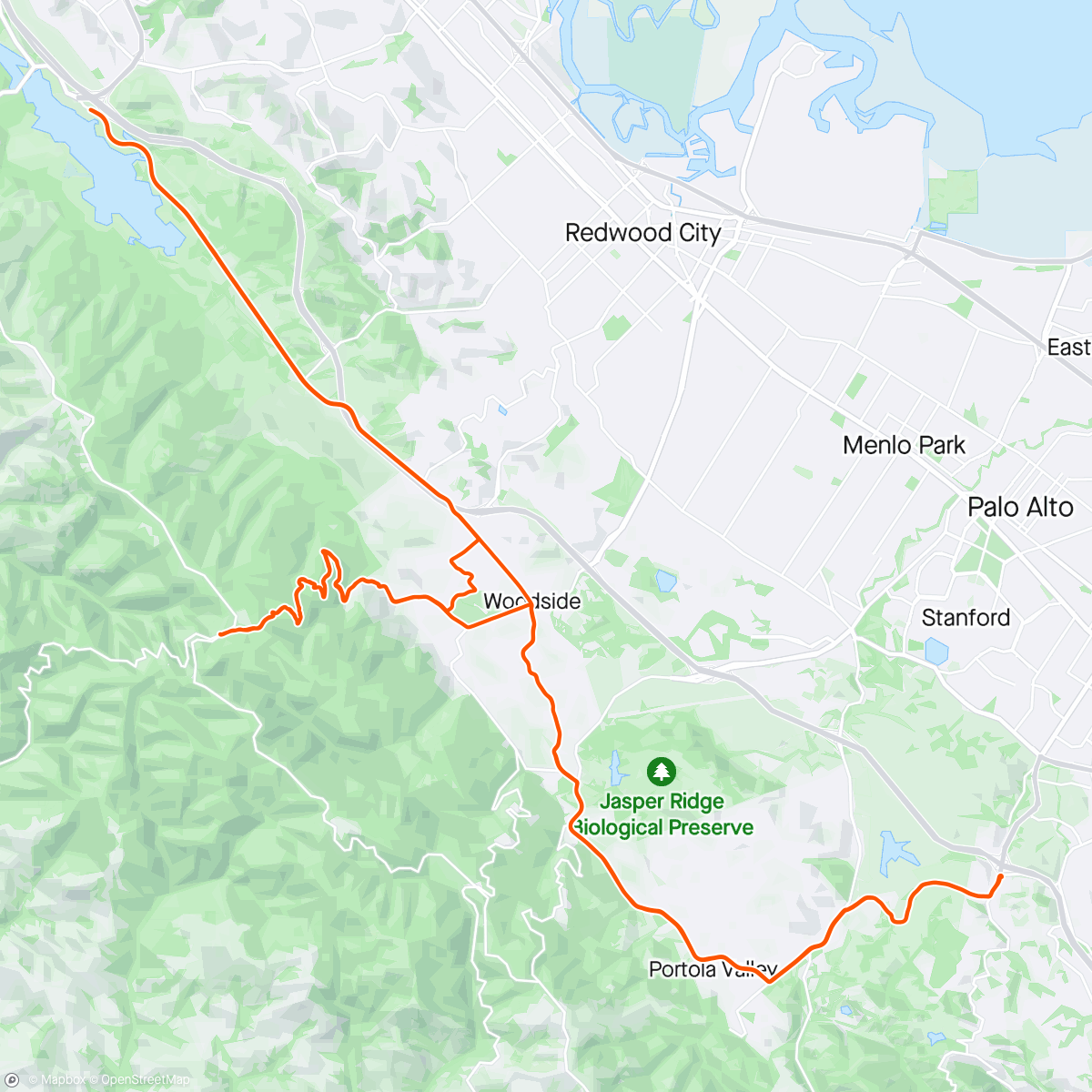 Map of the activity, Half of a ride