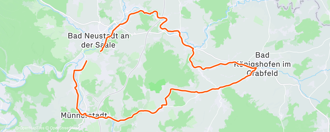 Map of the activity, Mittagsradfahrt