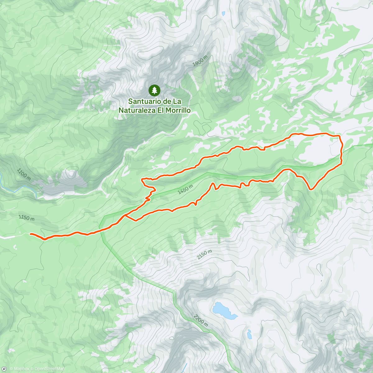 Map of the activity, Altos de Lircay 20k