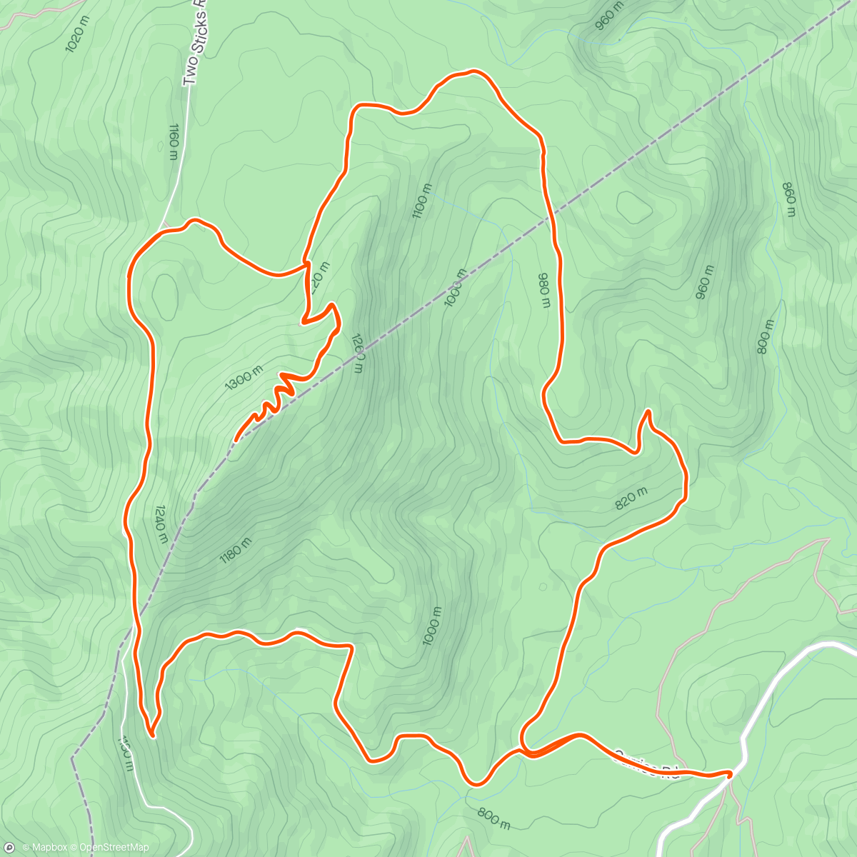 Map of the activity, Mt Coree w Keira
