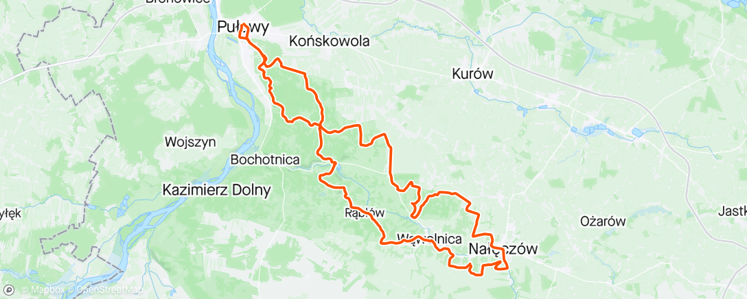 Map of the activity, Test górek przełajem przed Pogórzem Przemyskim