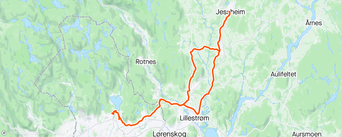 Map of the activity, Jessheim med AK🚴🏻🚴🏻