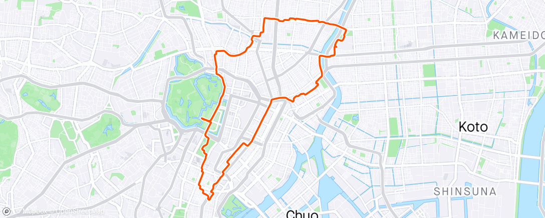 Map of the activity, Tokyo Bike Tour