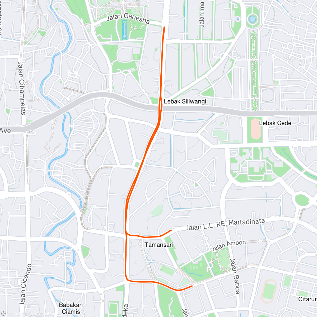 Map of the activity, Morning Run