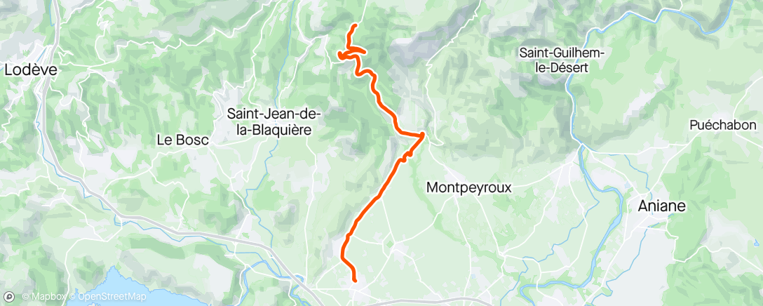 Map of the activity, Vélo col du vent
