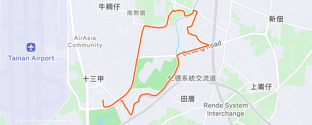 Map of the activity, Afternoon Run