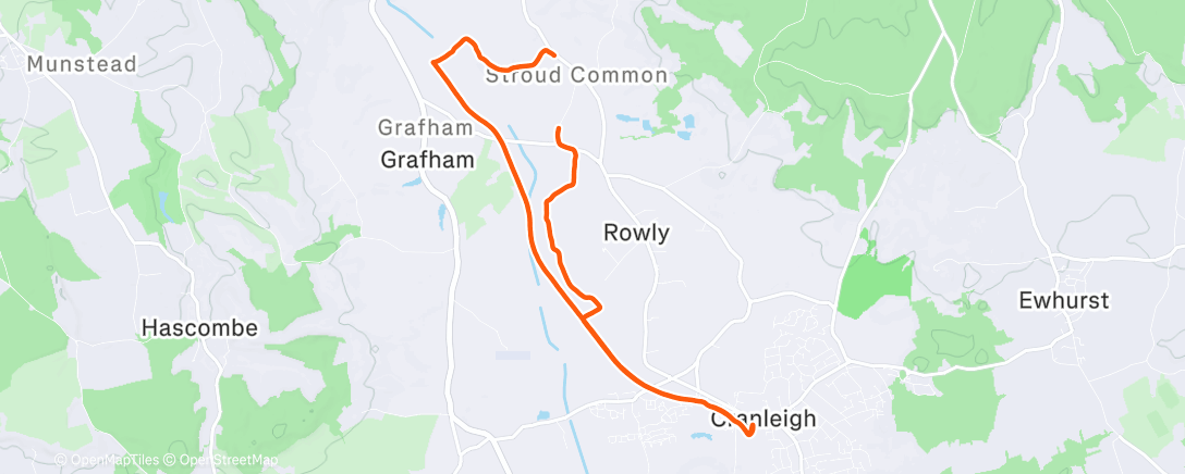 Map of the activity, Afternoon Trail Run