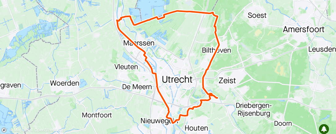 Map of the activity, Mooie rit na Koningsdag…..