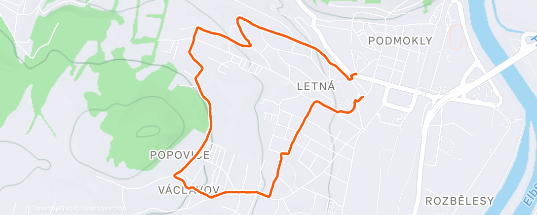 Map of the activity, Lunch Run