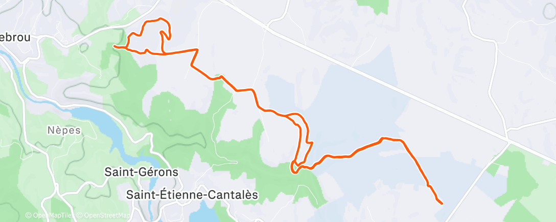 Map of the activity, Course à pied le matin