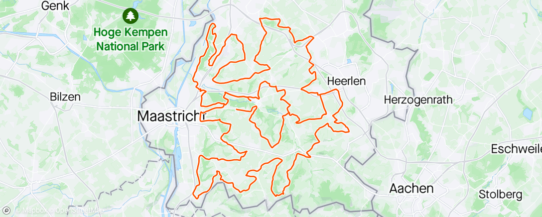 Map of the activity, AGR toertocht 200k