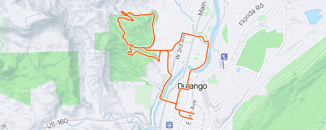 Map of the activity, Noon ride