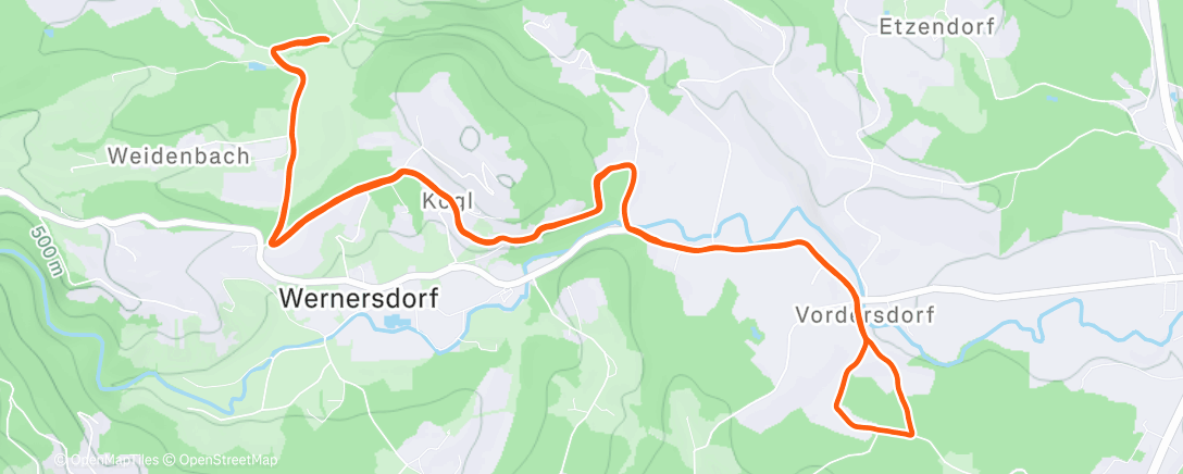 Карта физической активности (Lauf am Nachmittag)