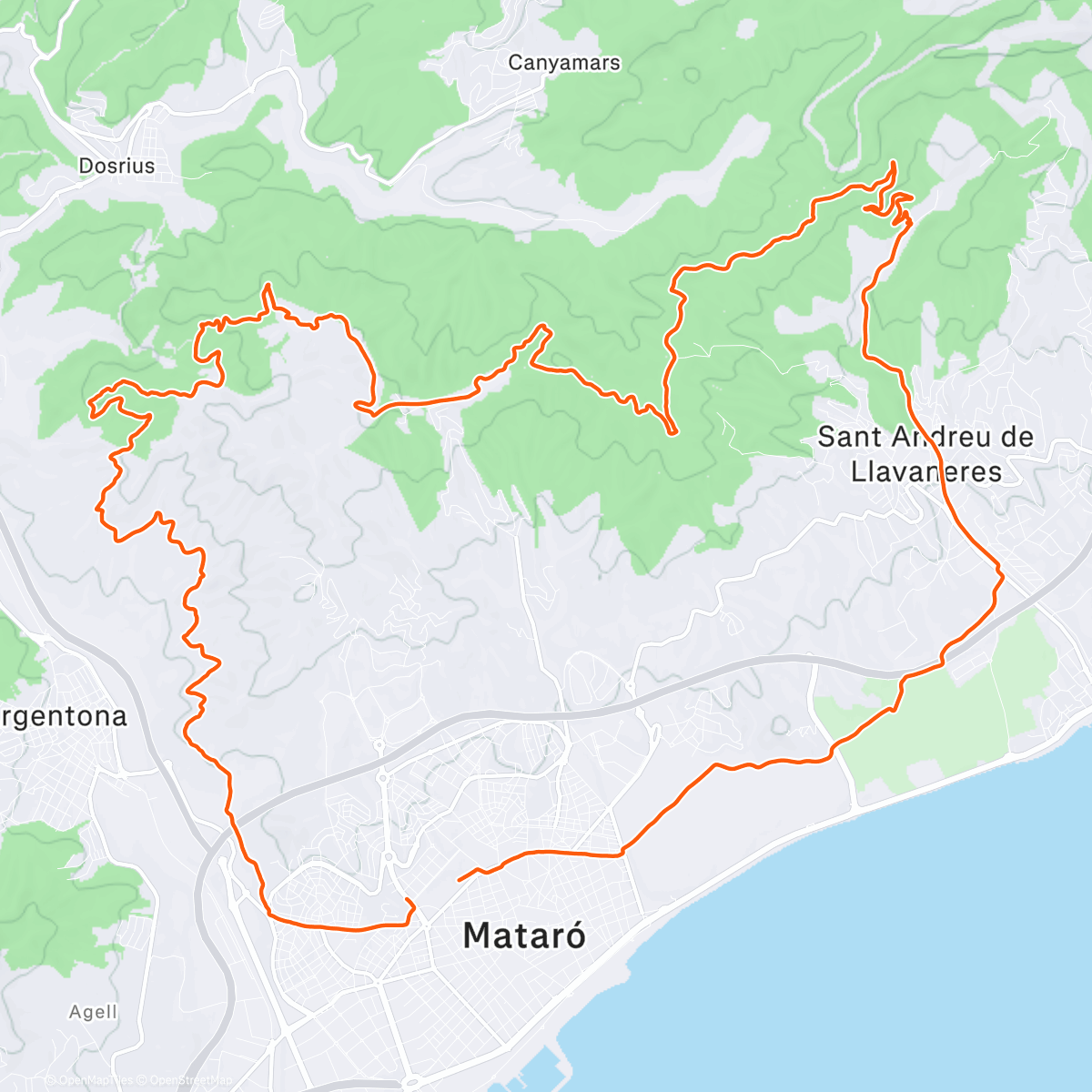 Map of the activity, NUñez vs  Cames Llargues x corriols !!😜