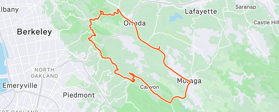 Map of the activity, Afternoon Ride