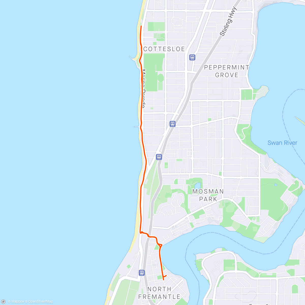 Map of the activity, Morning Ride along
