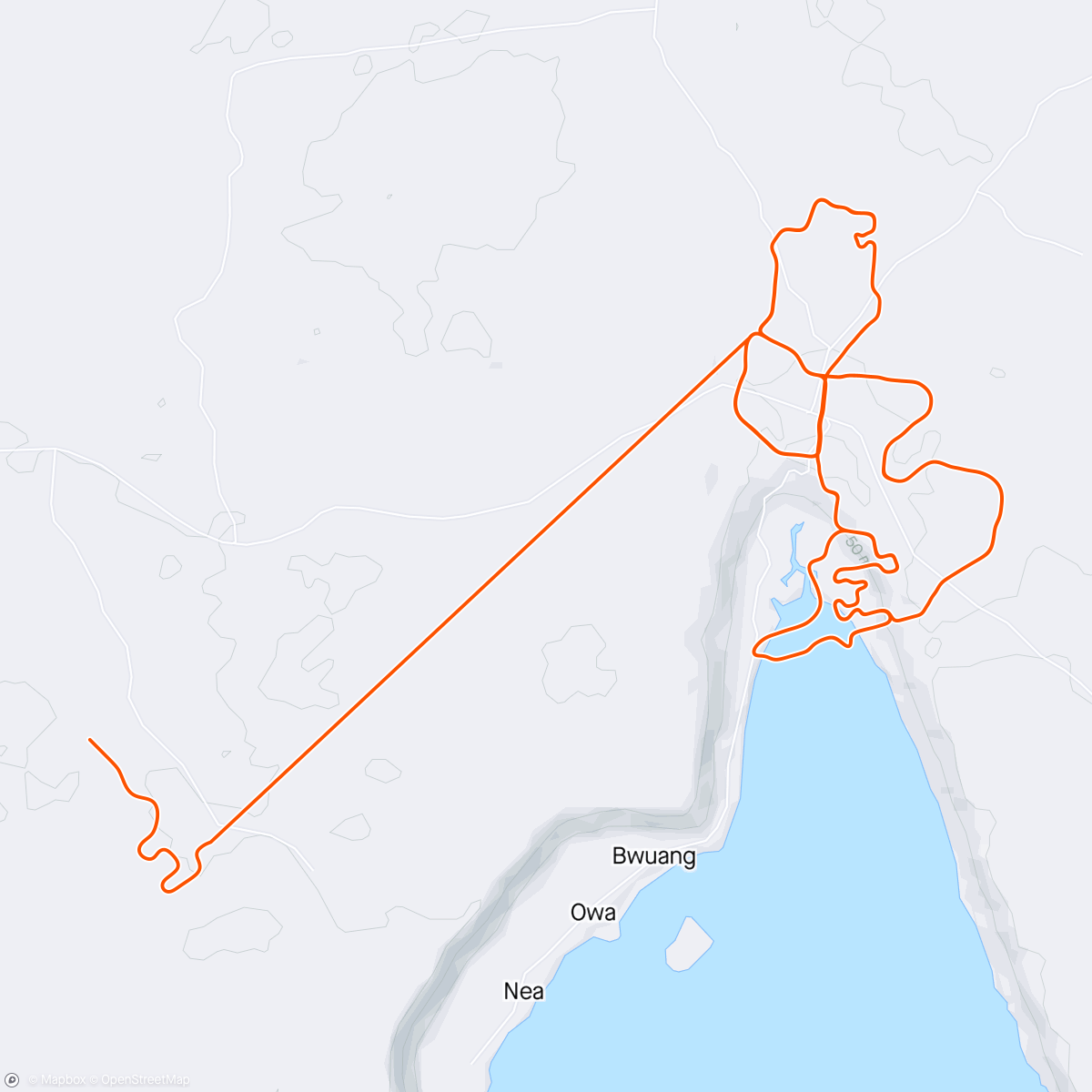 Map of the activity, Zwift - Group Ride: Dutch Diesel Cycling Dames Spin n Sprint (D) on Neon Flats in Makuri Islands