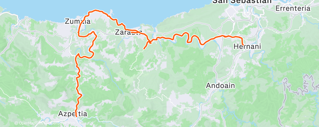 Map of the activity, Bicicleta por la mañana