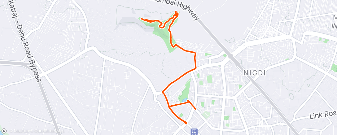 Mapa da atividade, Durga Tekdi Morning Hill Run