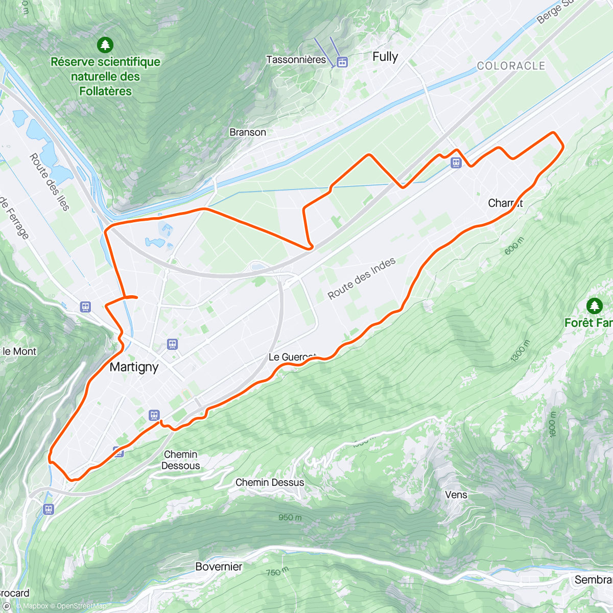 Map of the activity, Semi Marathon du valais