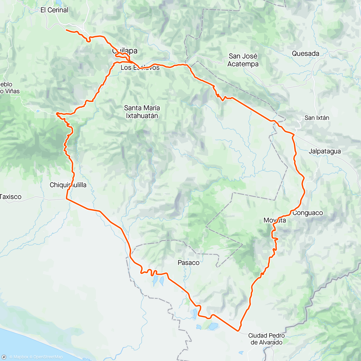 Karte der Aktivität „Reconocimiento de ruta (en carro)”