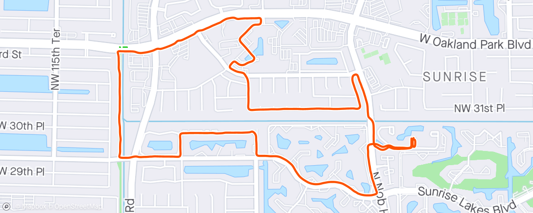 Map of the activity, 4 Miles Easy @ 4/1