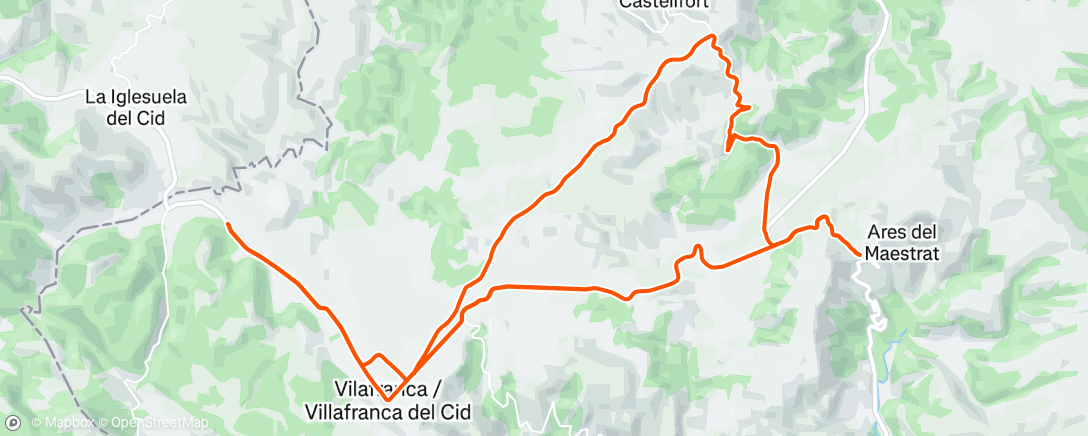 Map of the activity, Bicicleta por la tarde