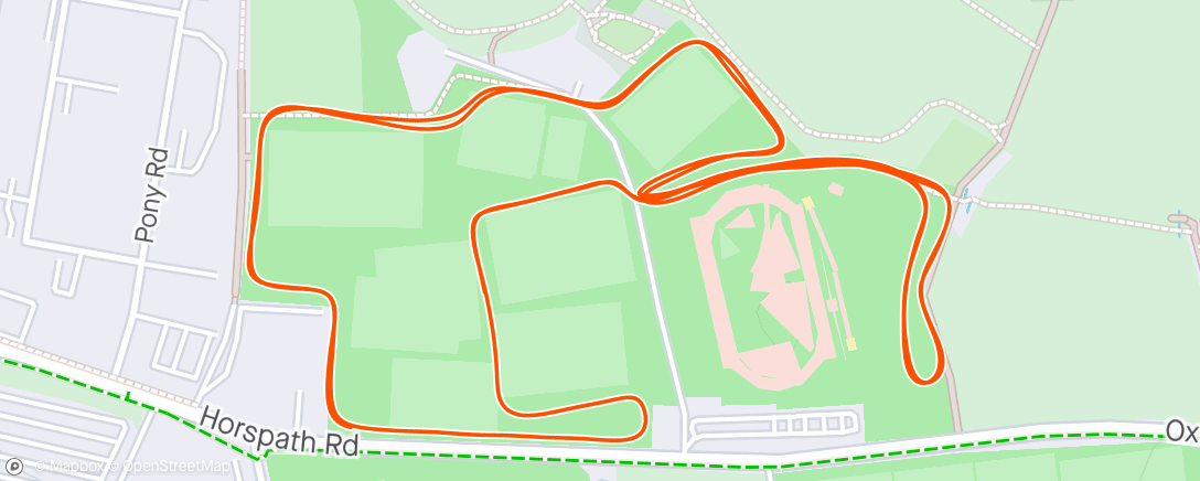 Map of the activity, Horspath Parkrun #116