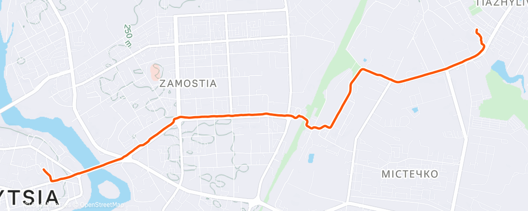 Map of the activity, Evening Ride