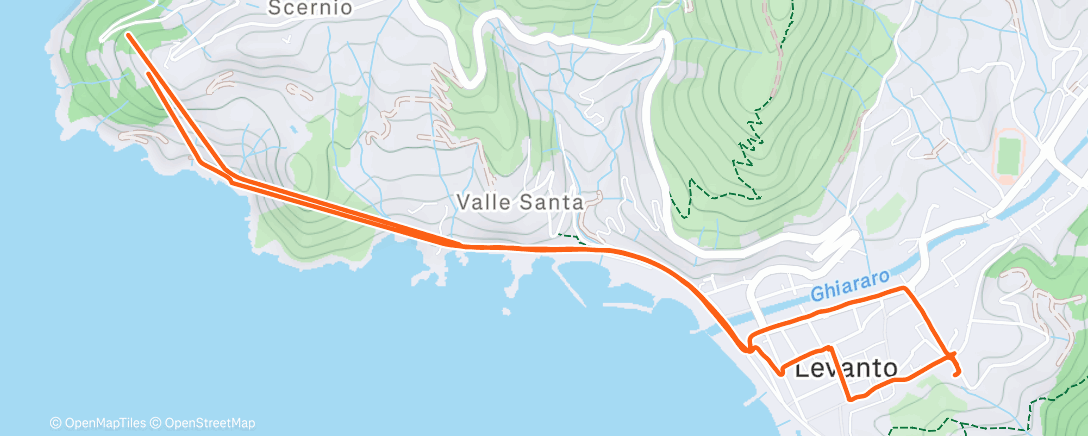Map of the activity, Bicicleta de gravilla vespertina