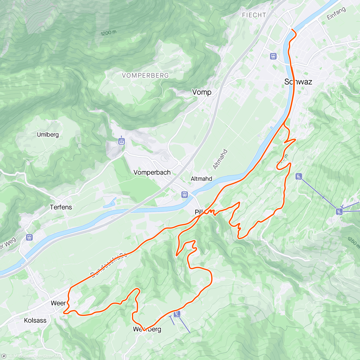 Kaart van de activiteit “ROUVY - Tour of the Alps 2024 | Stage 3 - Schwaz”
