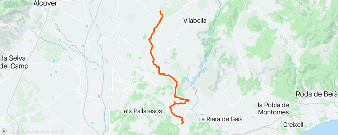 Kaart van de activiteit “recorrido de El Catllar a Nulles”