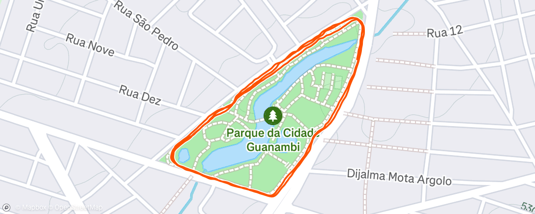 Map of the activity, Corrida noturna