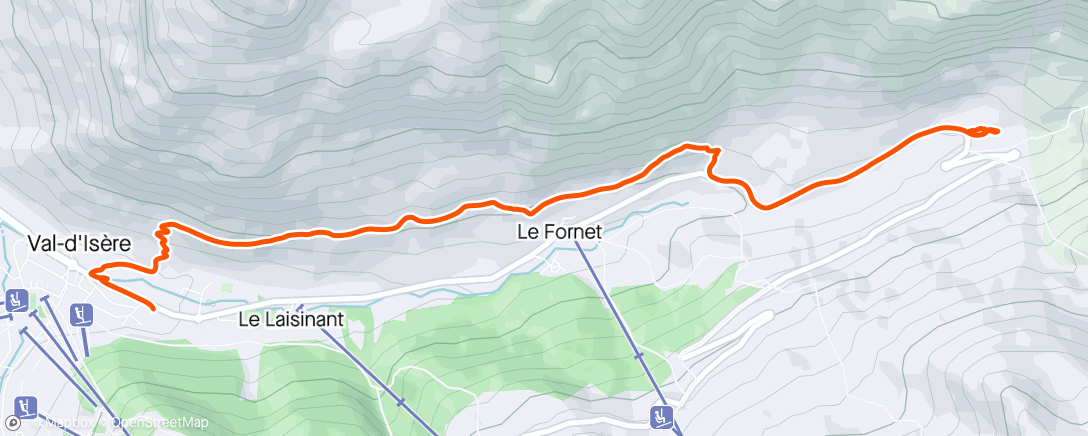Map of the activity, Snow fields and chamois