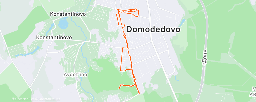 Map of the activity, Evening Run