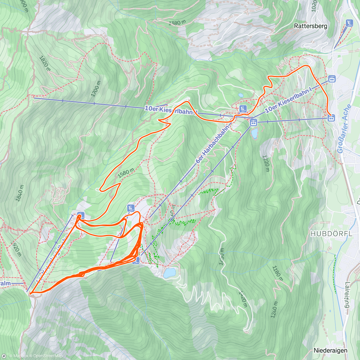 Map of the activity, Slopes - A morning skiing at Gastein