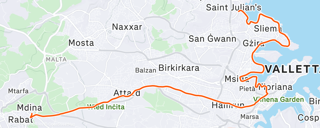 Map of the activity, Mdina2Spinola