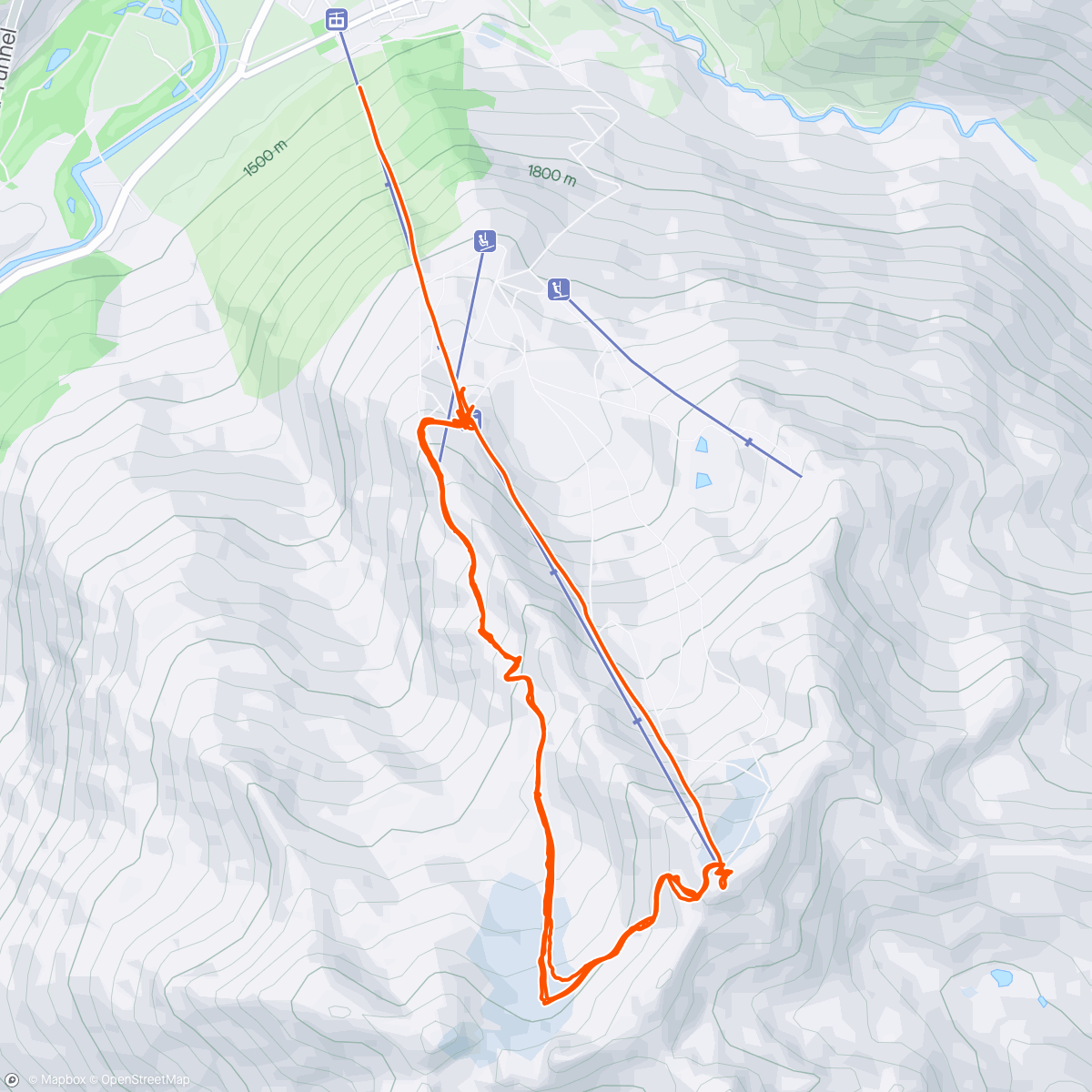 Map of the activity, Day 25 I think. A fun final day on the slopes. Hoping for a few more backcountry days
