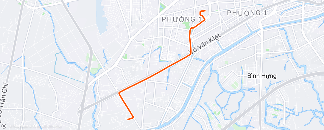 Map of the activity, Evening Ride