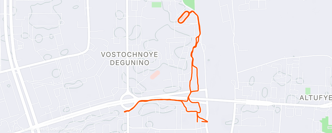 Map of the activity, Afternoon Run