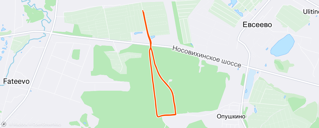 Map of the activity, Утренний забег