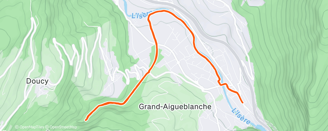 Map of the activity, Trail le matin