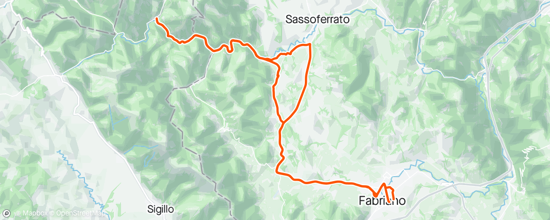 Map of the activity, Isola Fossara Col della noce