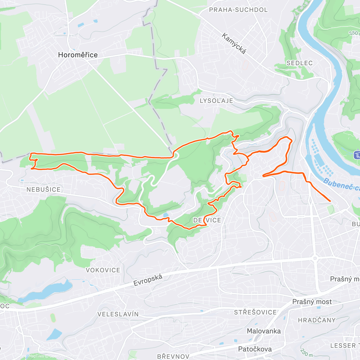 Map of the activity, Morning Trail Run