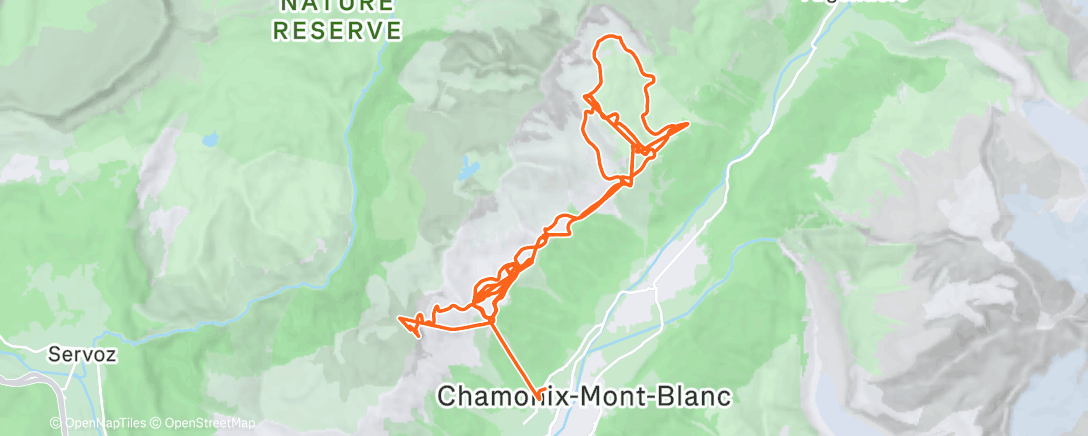 Map of the activity, Skiing