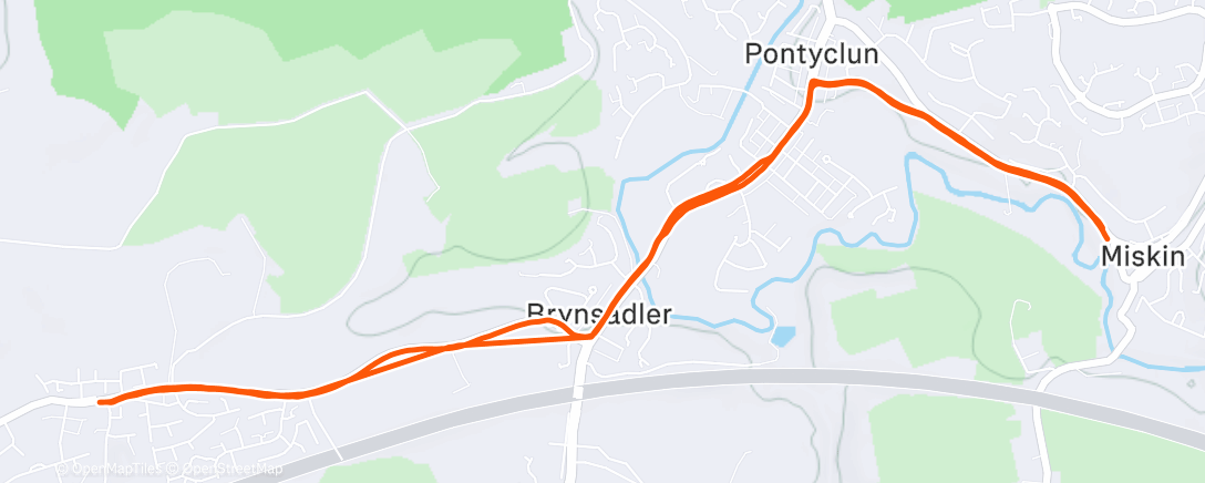 Map of the activity, Evening Run