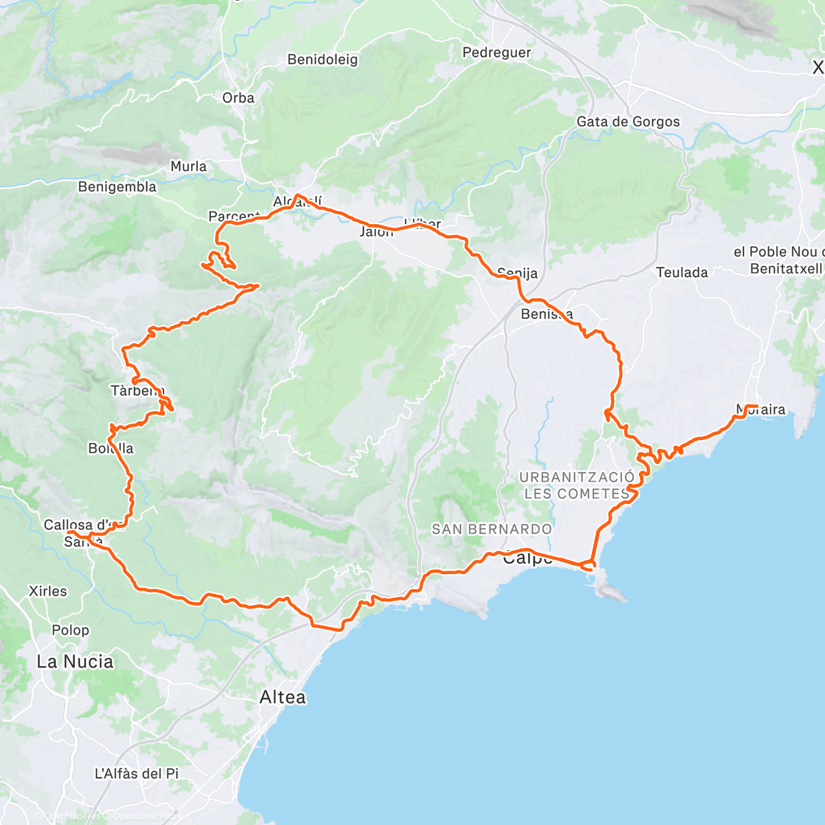 Map of the activity, Afternoon Ride