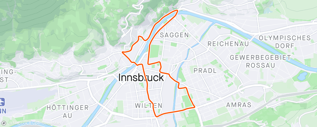 Map of the activity, Zwift - Group Run: Weekend Long Run (C) on Innsbruckring in Innsbruck