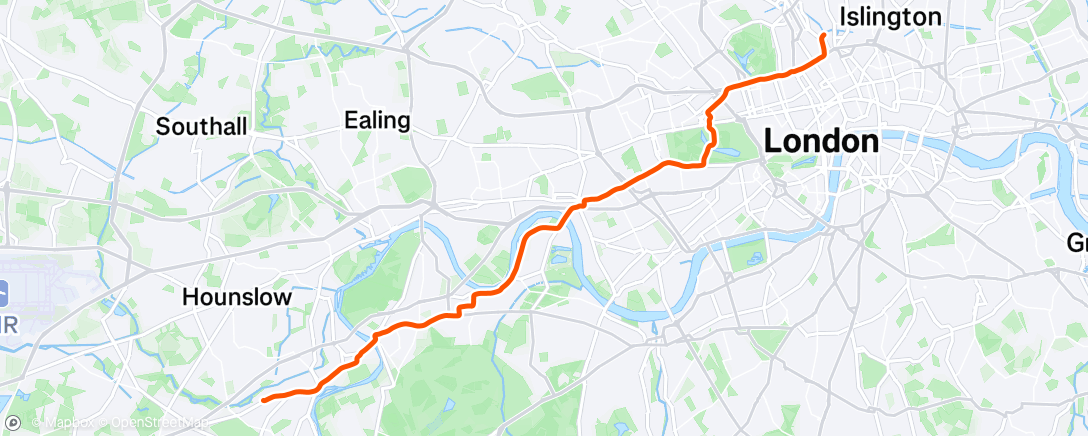 Map of the activity, Evening Ride