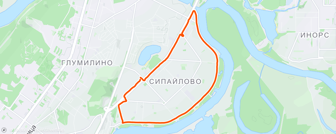 Map of the activity, Вечерний забег